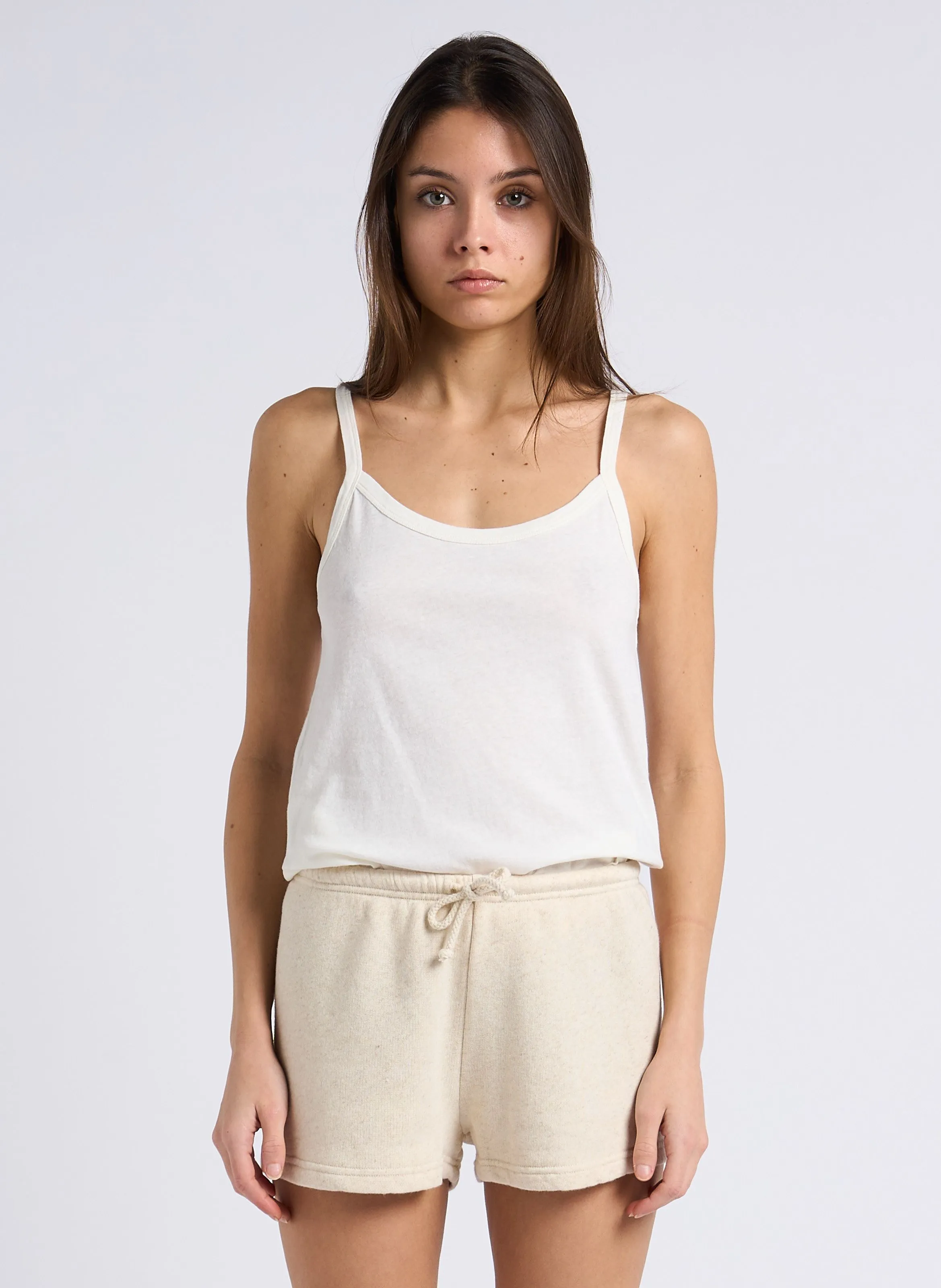 AMERICAN VINTAGE GAMIPY - Camiseta de tirantes recta de algodón en blanco