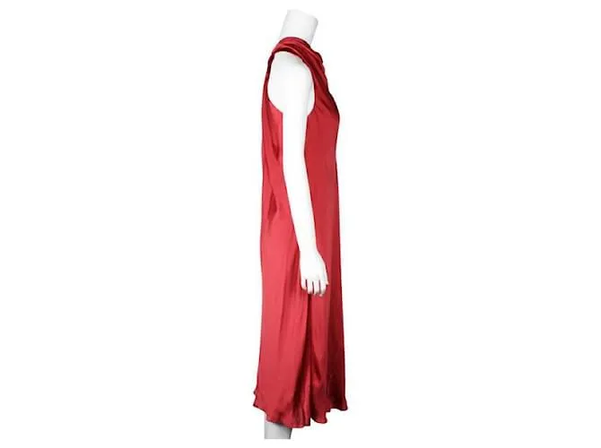 Autre Marque Vestido largo de seda rojo de diseñador contemporáneo Roja 