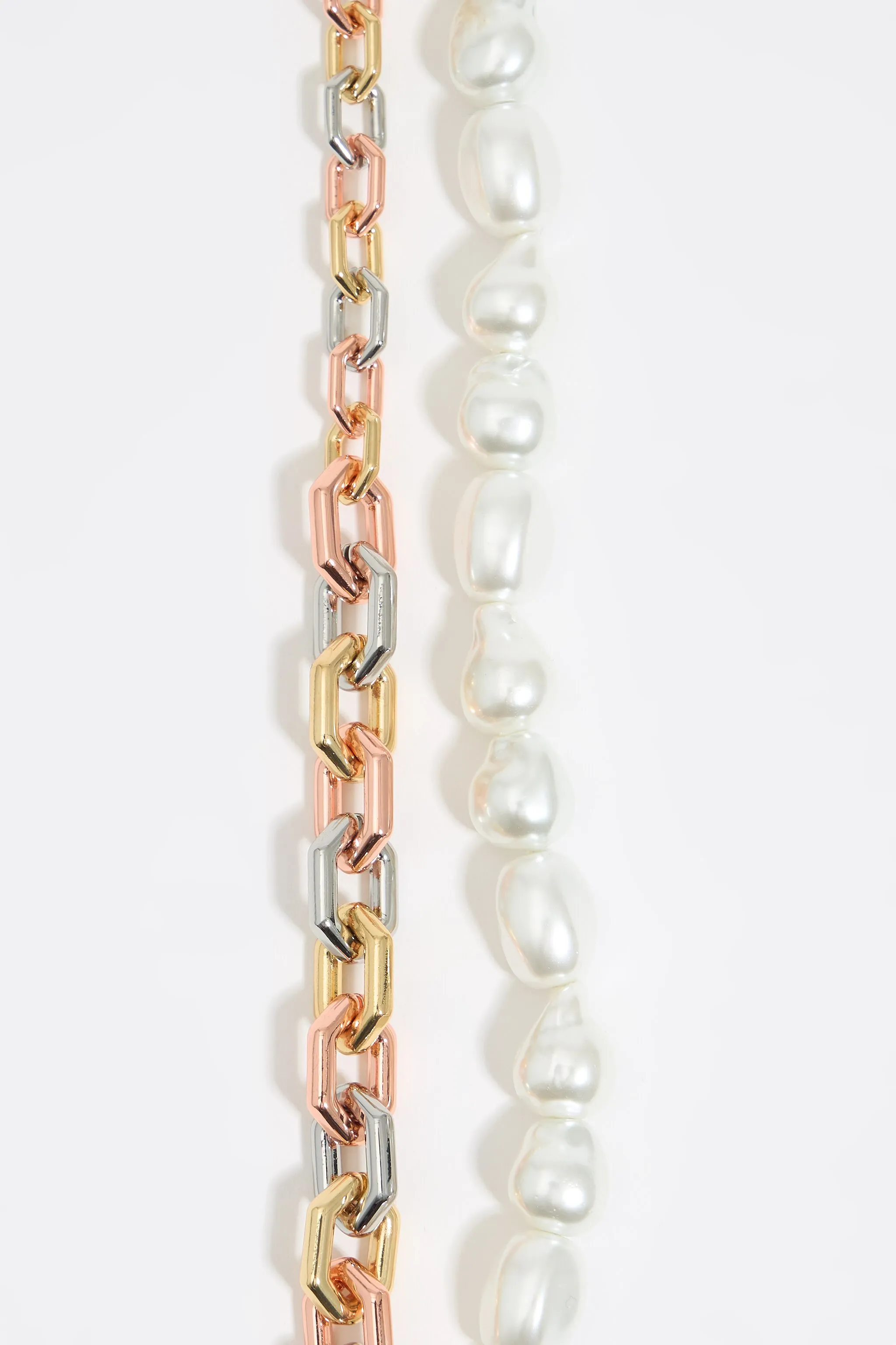 Collar cadena y perlas