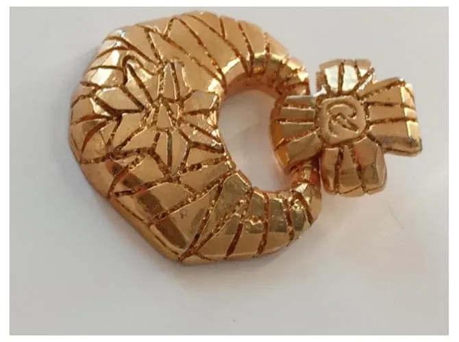 Conjunto sublime de cinturón y pendientes Christian Lacroix Dorado 