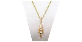 Céline COLGANTE VINTAGE CELINE CASCANUECES EN METAL ORO + COLLAR COLLAR CADENA Dorado 
