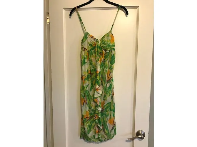 Diane Von Furstenberg Vestido de seda didi Multicolor Verde claro 