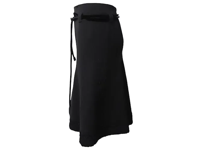 Falda con cinturón de invierno Emporio Armani en lana negra Negro 