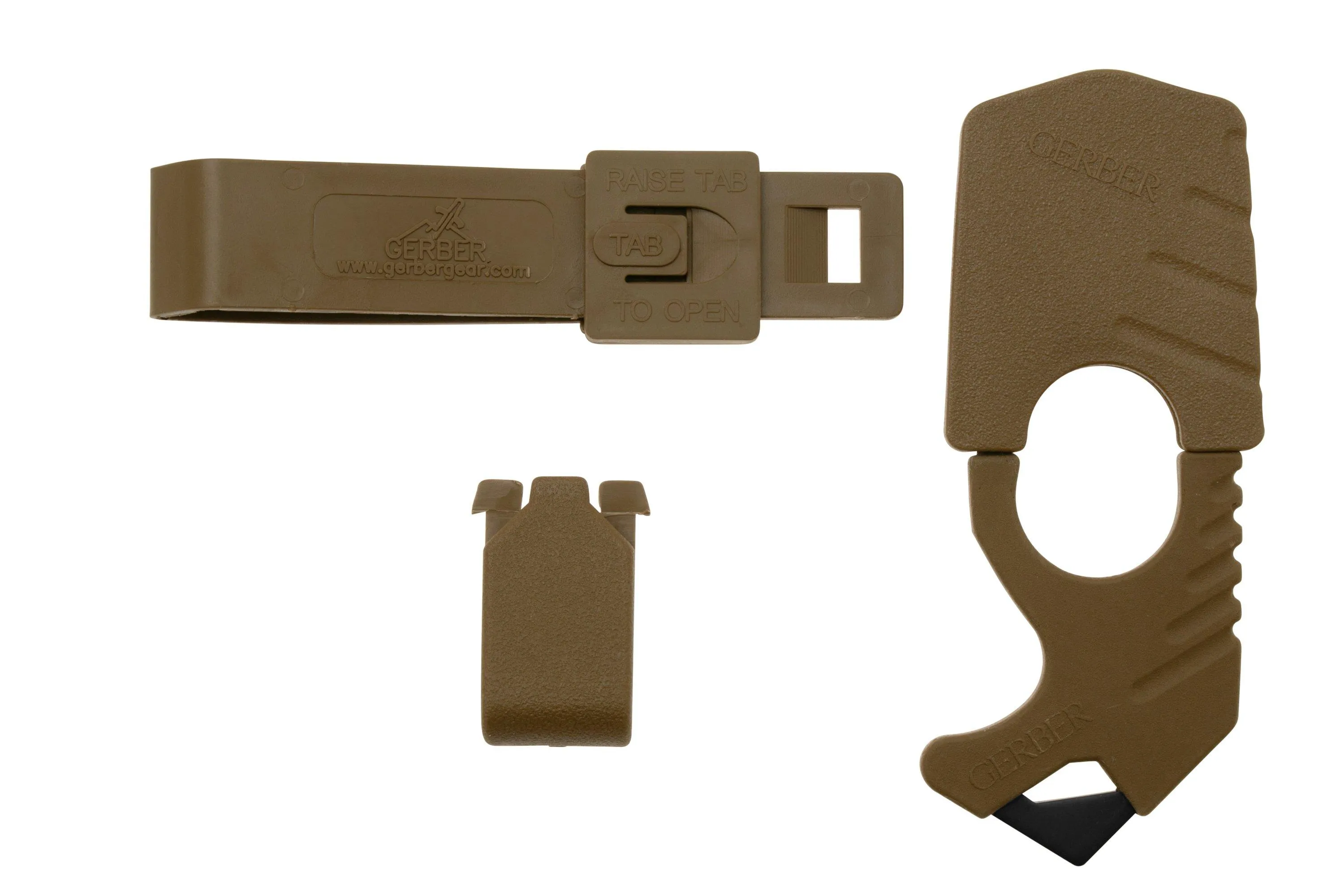 Gerber Strap Cutter 30-000132 Coyote Brown, gancho cortante