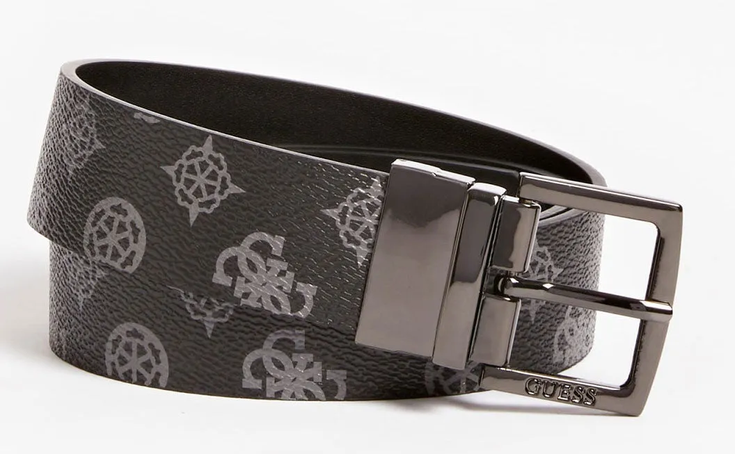 Guess Hensley Cinturón ajustable 4G peony logo estampado para mujer en carbón