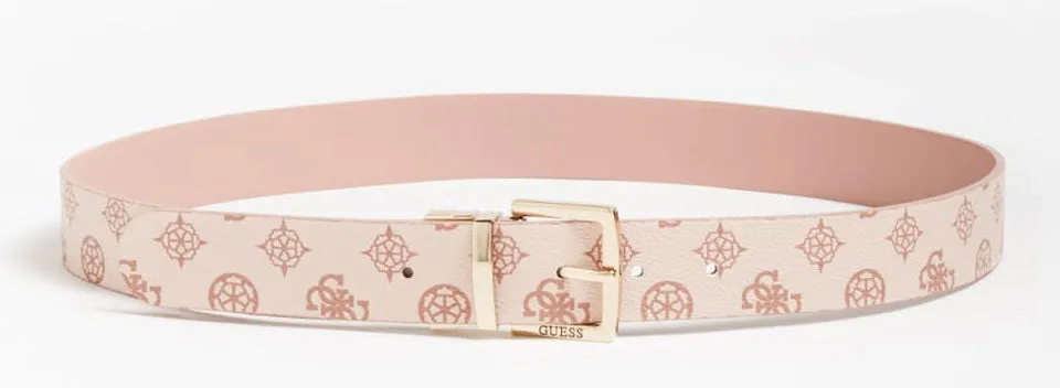Guess Hensley Cinturón ajustable 4G peony logo estampado para mujer en carbón