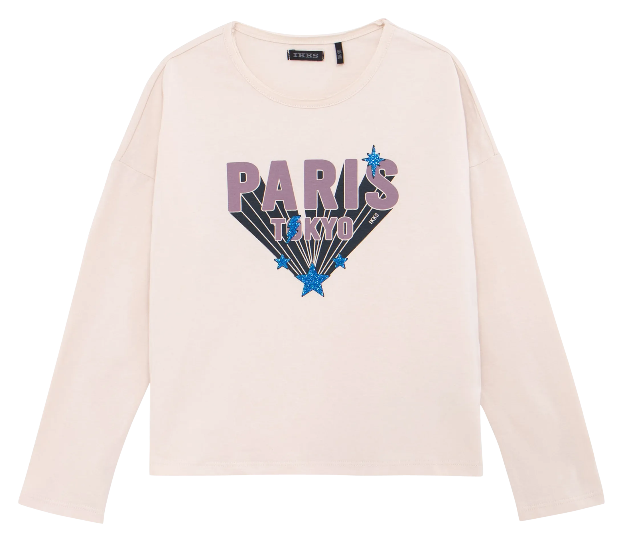 IKKS JUNIOR Camiseta de manga corta con cuello redondo serigrafiada en blanco