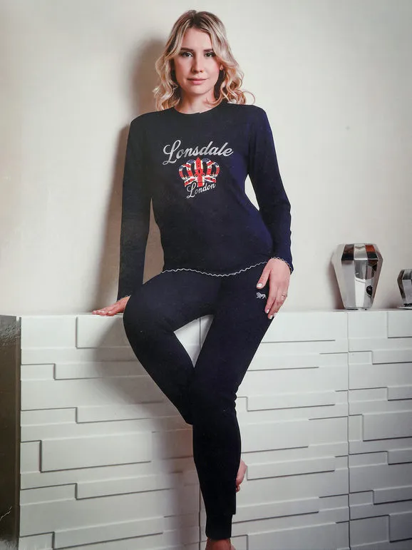 Lonsdale Pijama largo de mujer en mezcla de algodón