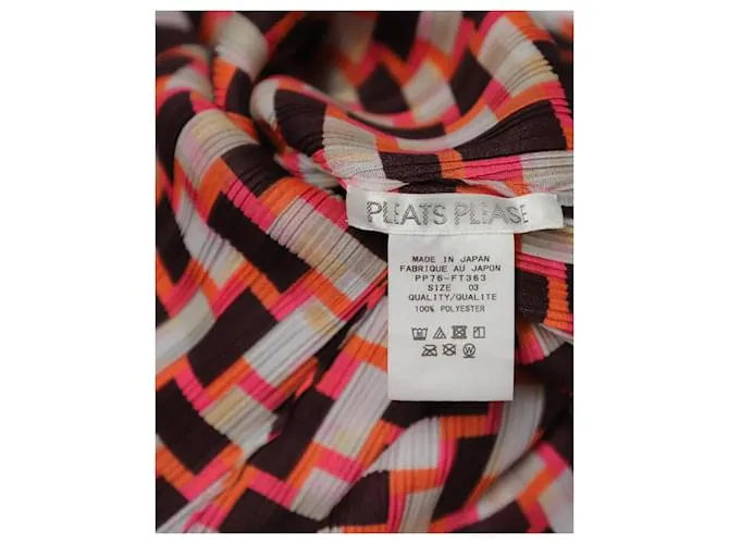 Minivestido de manga larga Pleats Please en poliéster multicolor 