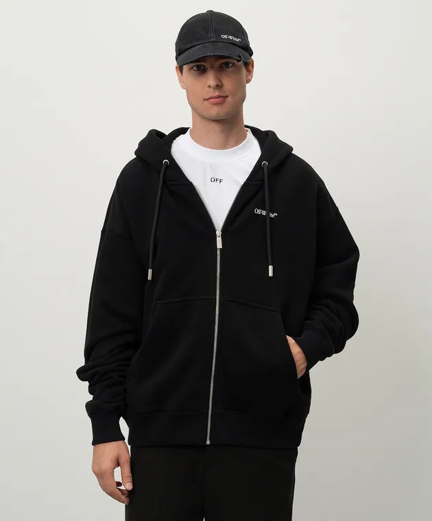 Off-White Black sports jacket with Arrow logo print