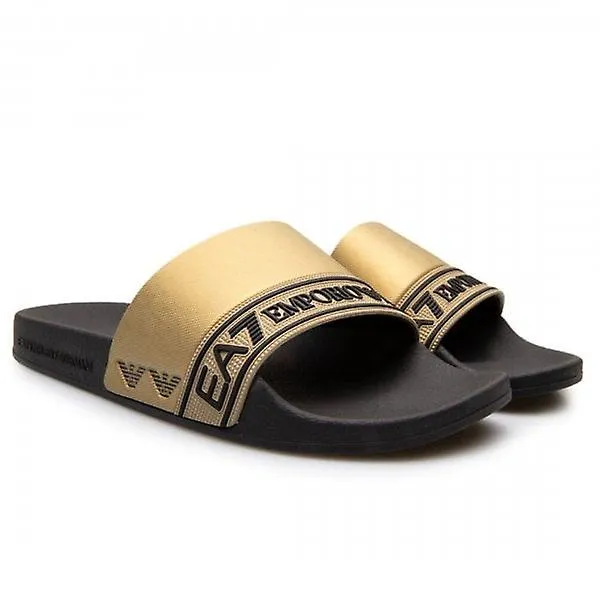Sandalias EA7 Emporio Armani EA7 Slide para hombre Oro/Negro XCP011 XK277