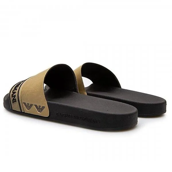 Sandalias EA7 Emporio Armani EA7 Slide para hombre Oro/Negro XCP011 XK277