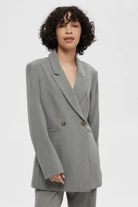Selected Femme Americana de traje con detalle de raya diplomática confeccionada con materiales reciclados