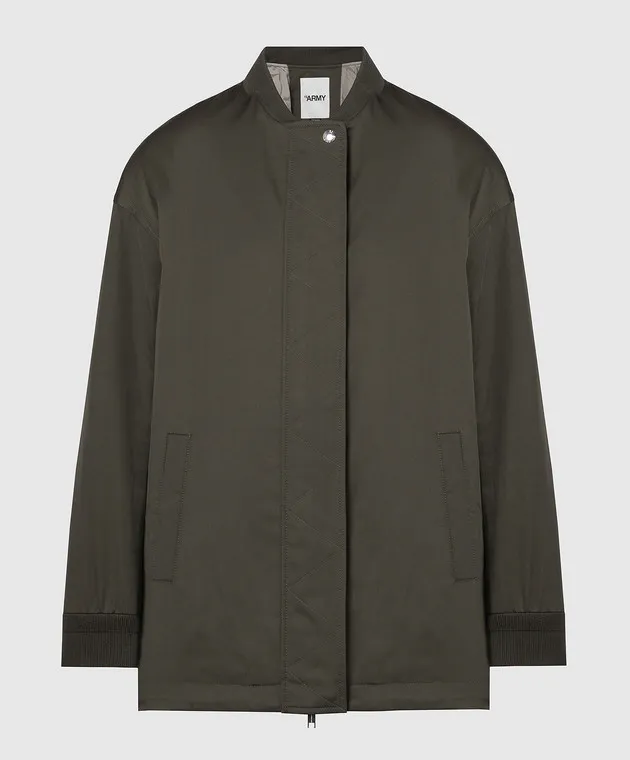 Yves Salomon Army Khaki jacket with logo patch