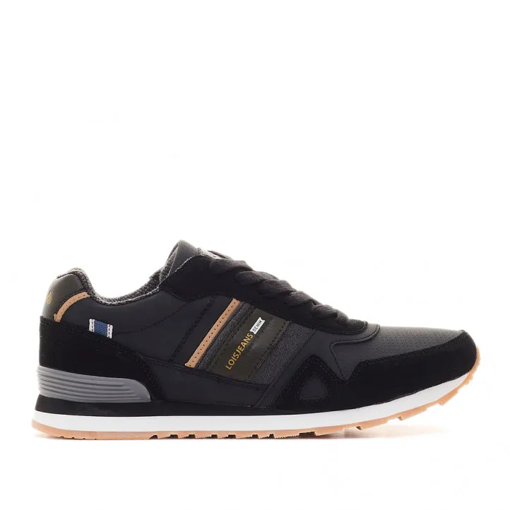 Zapatos sport Lois negras con diferentes tejidos